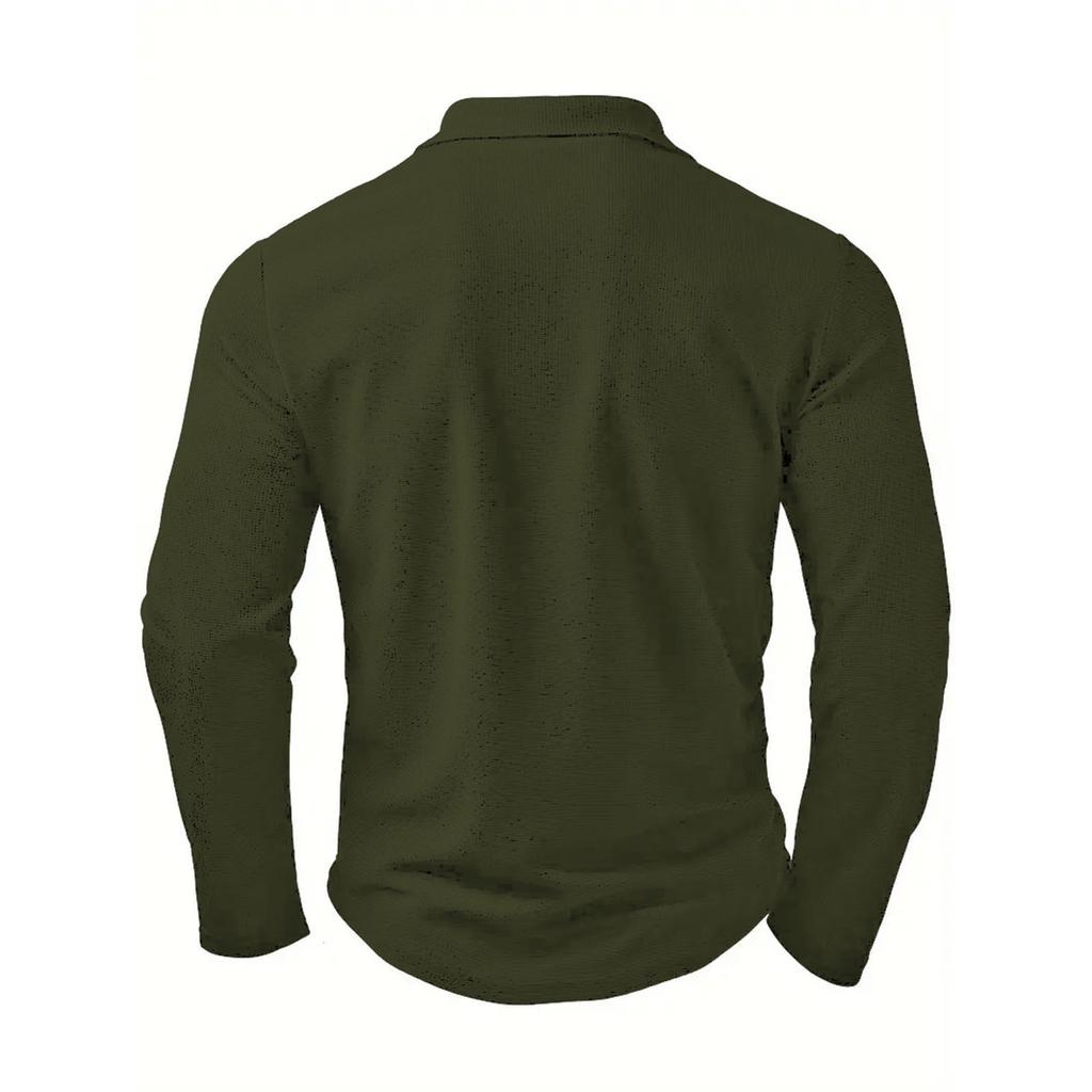 Men's  Leisure  Fashion  Flip  Collar  Button  Long  Sleeves  Upper  Garment