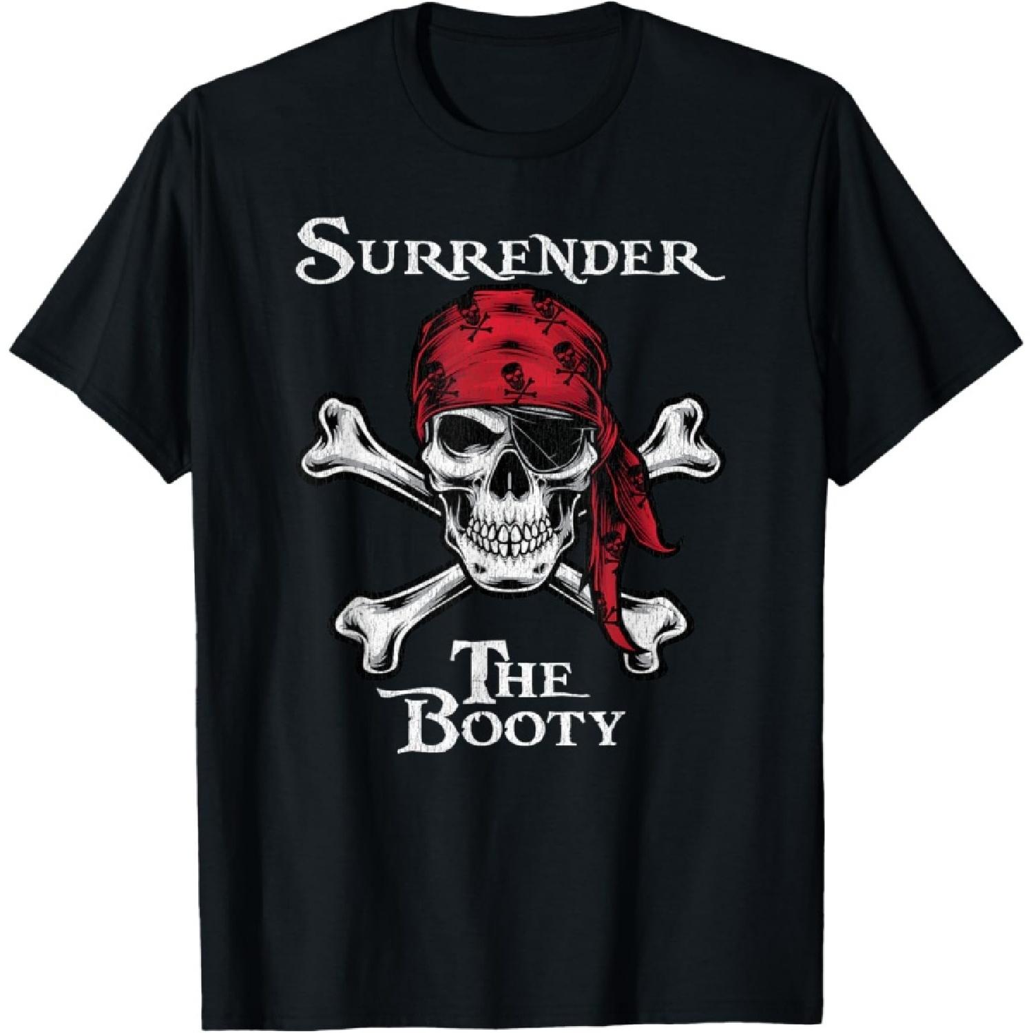 Сдай добычу Смешная футболка для пиратского фестиваля S