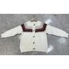 Womens Oversized Crewneck Cardigan Sweater With Colorblock Jacquard Acrylic Knit Open Front Top Fall Winter