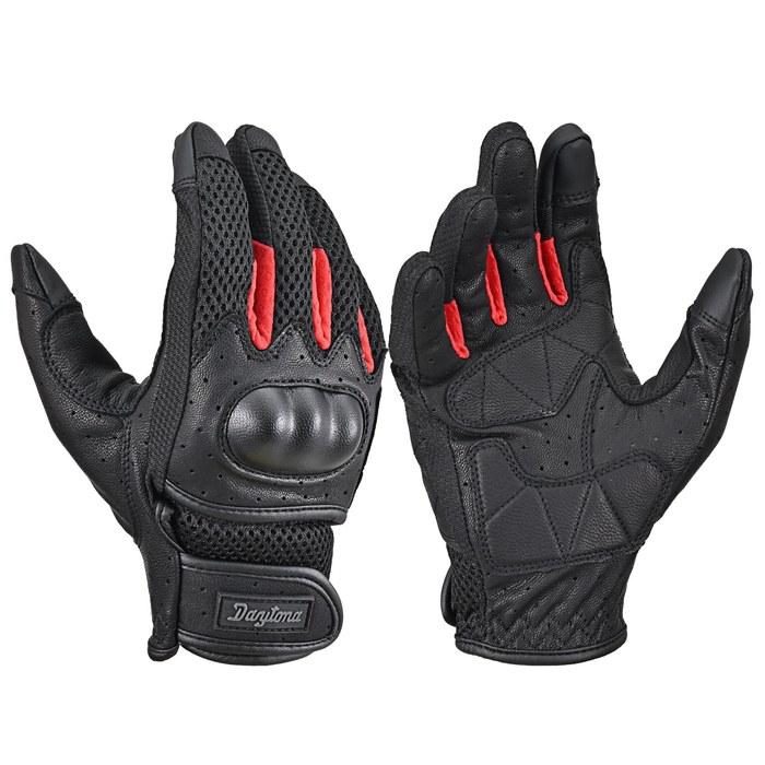 Daytona Bike Gloves Summer Mesh Hard Protector Smartphone Compatible Full Mesh Protector Gloves DG-002 Red L