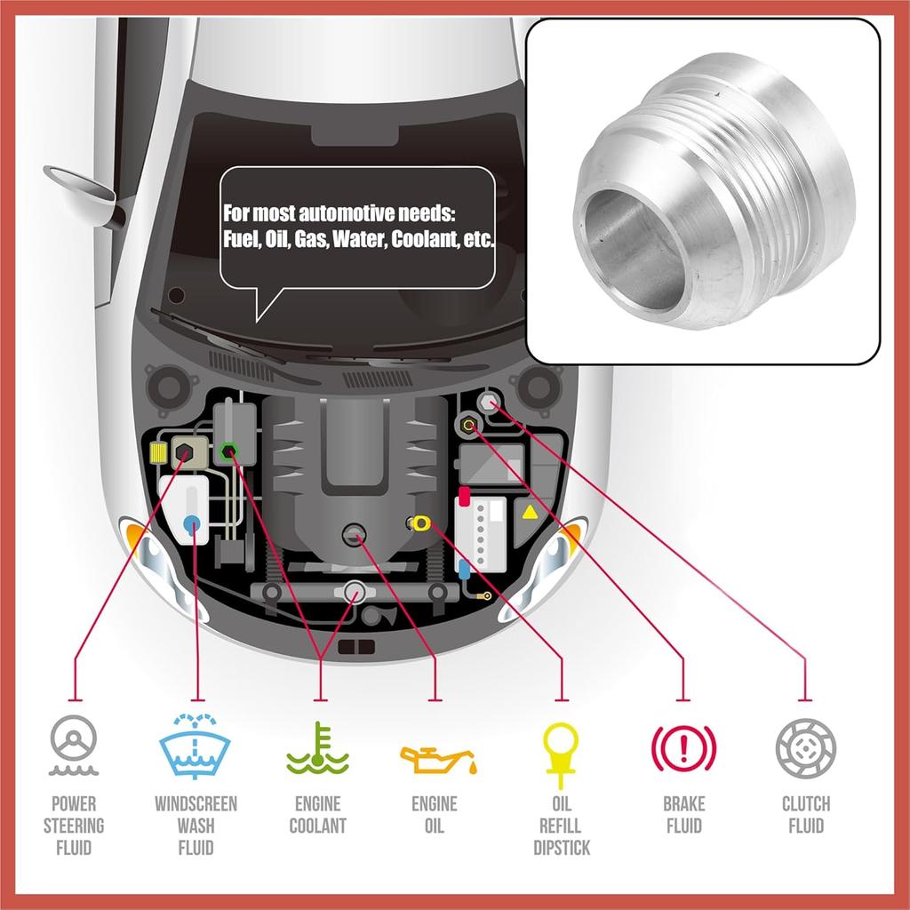 ACROPIX Car Auto 20AN Male Weld on Fitting Bung Hose Adapter Fuel Oil Aluminum Alloy Silver Tone Pack of 4 Car Parts