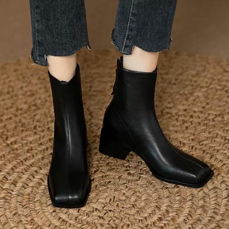 Women's Boots for Sexy High Heels Designer Square Toe Shoes  Winter New Ankle Boots Pumps Trend Dress Luxury Woman Booties