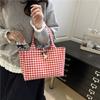 Large Capacity Plaid Canvas Tote Bag Women's Korean Version Versatile Casual Portable Shoulder Bag Light Fashion Armpit Bag