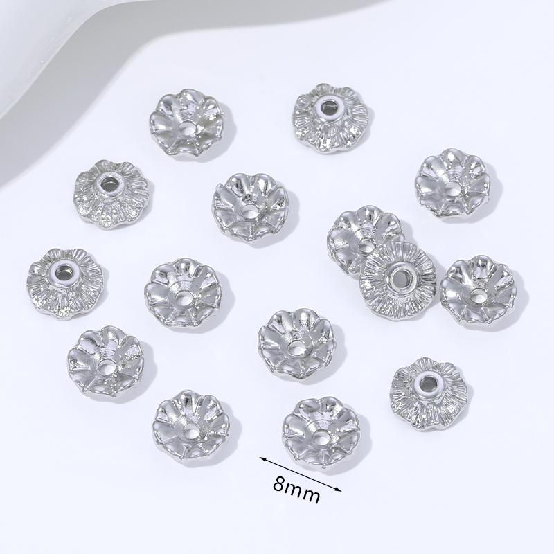 18K Gold Plated Brass Wave Shape Beads Caps 8mm Spacer End Caps For DIY Handmade Bracelet Jewelry Making Accessories