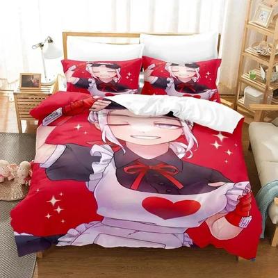 Anime Game Helltaker Bedding Set Printed Bed Set With Pillowcase Bed Duvet Cover Soft Queen King Size Bedclothes Home Boys Adult