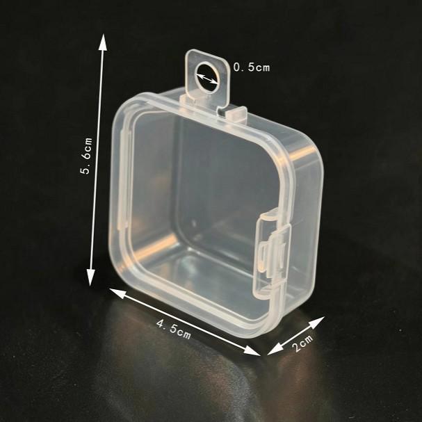 Square Transparent Plastic Storage Box with Lid for Small Parts, Beads, and Jewelry.