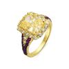 Bague Et Padparadscha En Argent Sterling 925 Avec Finition En or Jaune 18 Carats Medium - Cabel