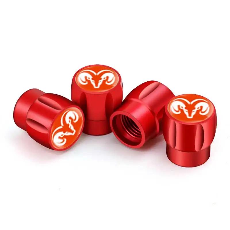 4 Stück Legierung Auto Rad Reifen Ventilschaftkappen Abdeckung für Dodge DURANGO AVENGER CALIBER CARAVAN Challenger CHARGER RAM SRT SXT Viper PP2