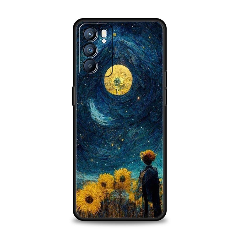 Etui na telefon Starry night van gogh Dla Oppo Reno8 Reno7 Reno6 Pro A54 5G Find X6 X5 A53 A52 A9 A15 A95 A17 A16 A57 A31 Pokrowiec