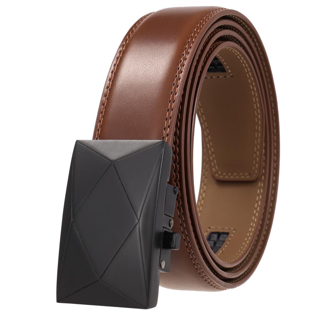 1Pcs Prismatic Men'S Belt Korean Version Tide Automatic Buckle Men'S Cowhide Belt Fashion Belt Ly36-1339-1