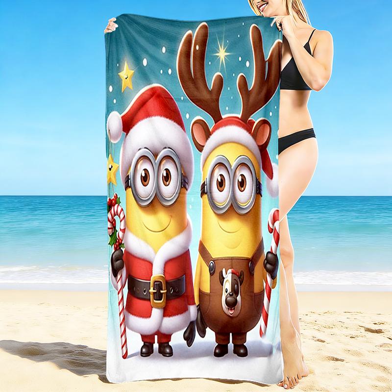 1Pc Christmas Minions Costumes Beach Towel Quick Dry Multiuse For Beach Pool Gym Yoga Home Travel Christmas Halloween Xmas Gift S1276