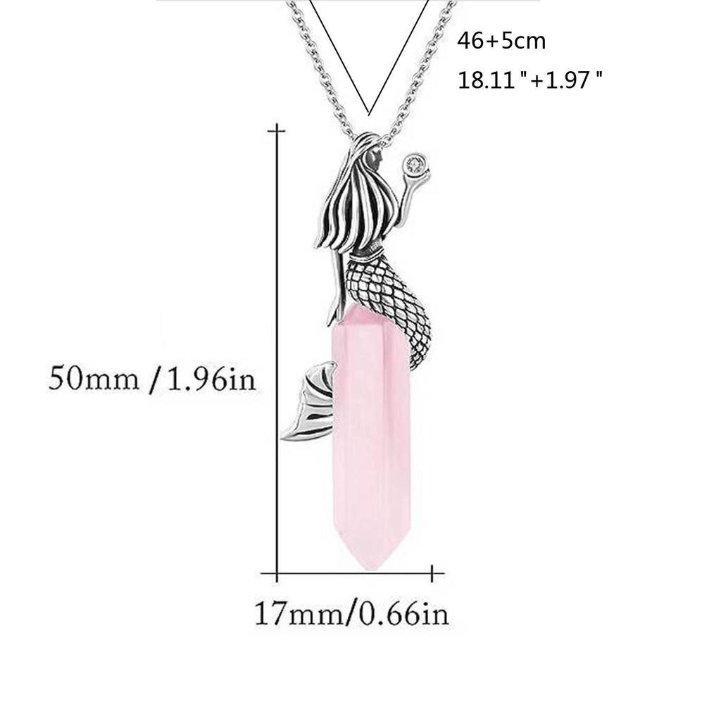 Elegant Mermaid Crystal Pendant Necklace Adjustable Length Choker Stylish Collarbone Chain Ornament for Jewelry Lovers