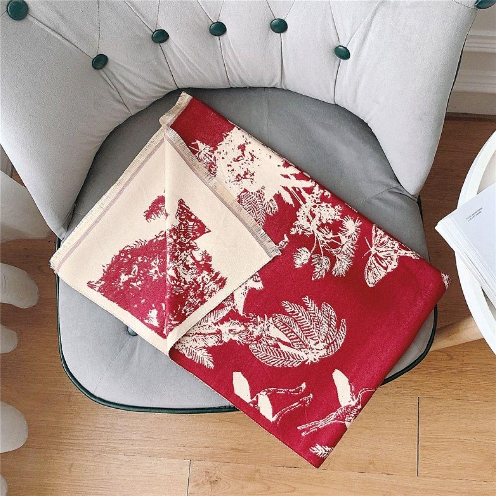 Printing Ethnic Style Scarf Bohemia Double-sided Cape Retro Winter Tassel Scarves  Autumn Winter