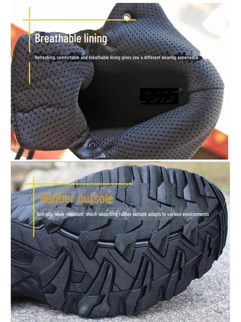 Men's Ultra-Light Tactical Mesh Boots - Breathable, Shock-Absorbing Summer Training and Security Footwear