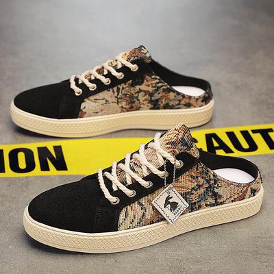 Leinenschuhe Sommer Freizeit Atmungsaktiv Faul Trendschuhe ohne Absatz Halb-Schleifbrettschuhe