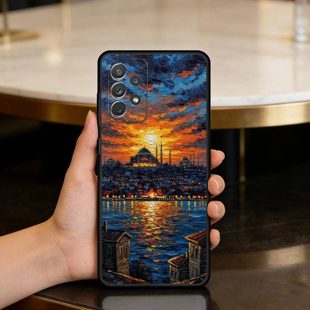 

Turkey I-Istanbul S-Scenery Soft Silicone Black Cover Phone Case For Samsung Galaxy A73,A72,A71,A70,A53,A52,A51 Samsung a32 4g