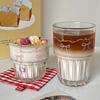 Bow Glass Cute Water Cup Cartoon Bow Glass Cup Striped Cute Doodle Coffee Mug Household Fruit Tea Lemonade Girls Gift