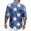 Hawaii Print - Men's Casual Long-Sleeved Shirt