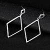 1 Pair Rhombus Rhinestone Stud Earrings Geometric Exaggerated Elegant Girls Dangle Drop Statement Earrings Fashion Accessories Gift