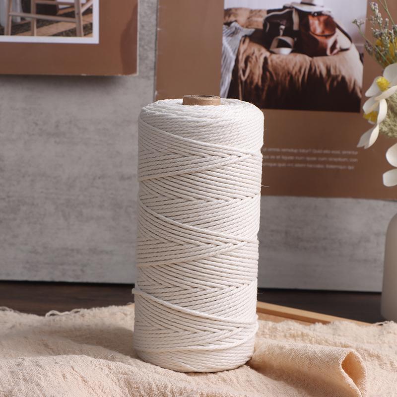 2Mm*200M Cotton Rope White Cotton Rope White Bleached Package Twisted Rope Can Be Dyed Tapestry Diy Rope
