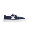 (w) Jane Low Lace-up Sneakers With Triomphe Patch In Canvas And Calfskin Navy