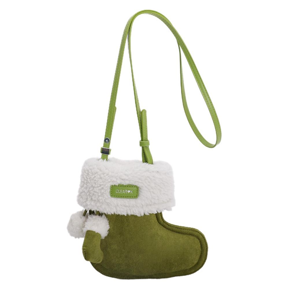 

Sweet Korean Style Suede Crossbody Bag Fluffy Cartoon Lamb Fur Boot Bag Lightweight Lamb Wool Boot Bag Outdoor