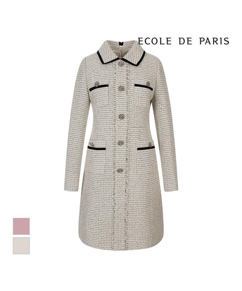 ECOLEDEPARIS Tweed Collar Dress_Rb3Xwoam15Z