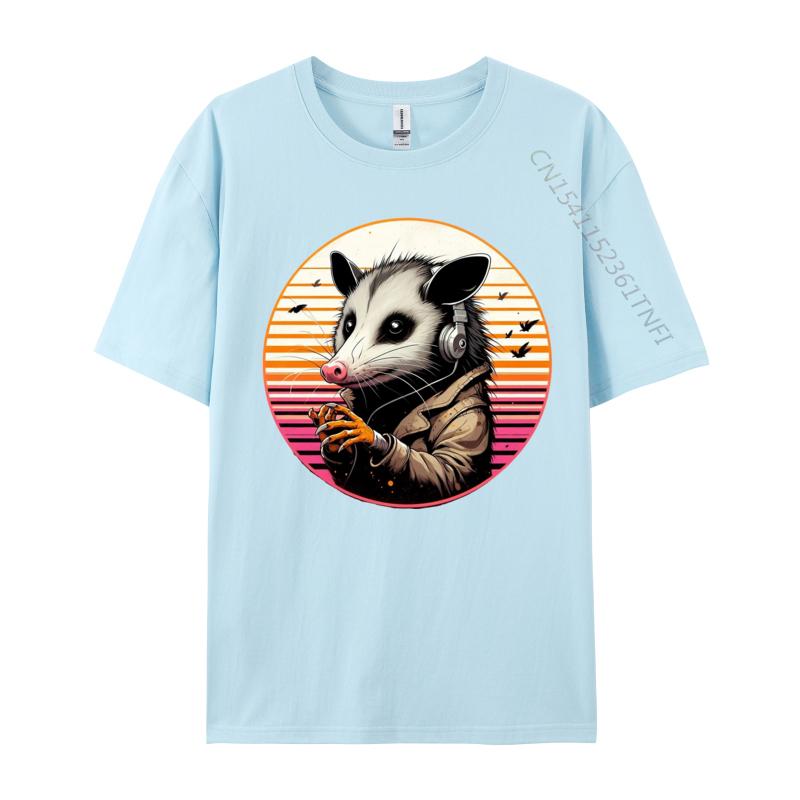 Dark Anime Style Opossum TShirt For Men New Coming Musician Top Tees Men Cotton Tops T Shirt Camisetas
