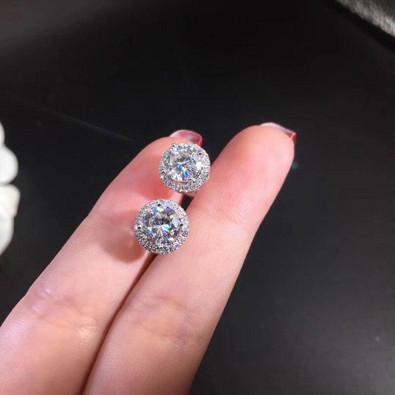 1 Karat zertifizierter Moissanit-Ohrstecker für Damen, platiniertes Sterlingsilber, Diamant-Ohrstecker, Hochzeit, edler Schmuck