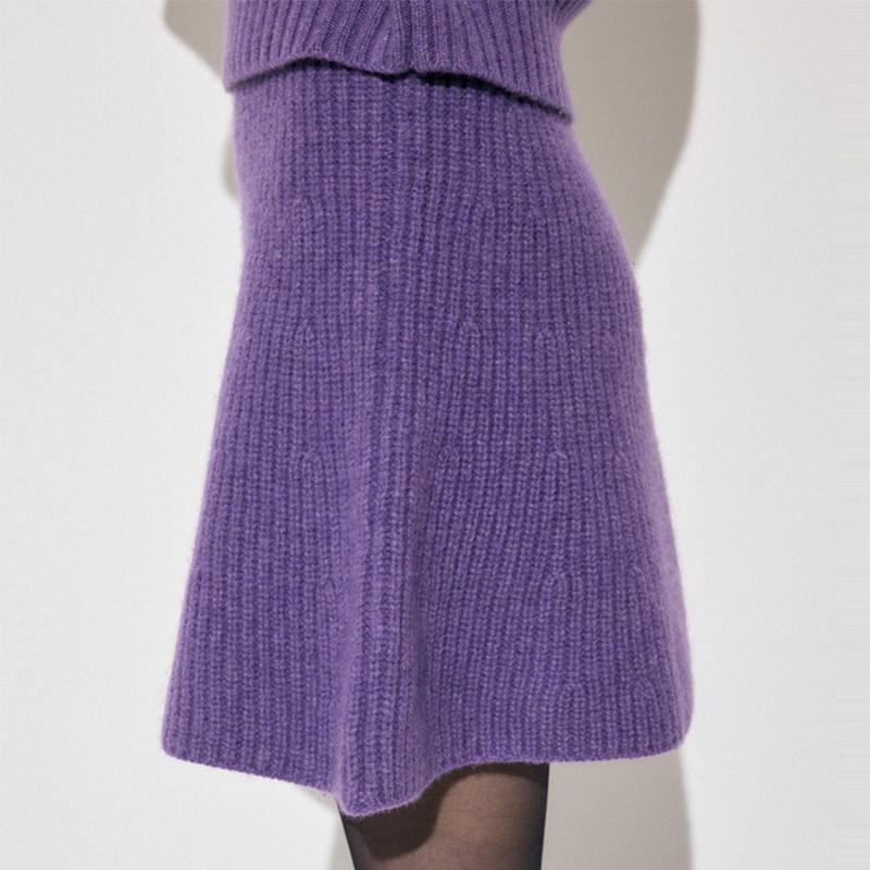 MOUS * Y Rich Family Qianjin Sensation Pure Short Plush Pure Wool Knitted Skirt for Women