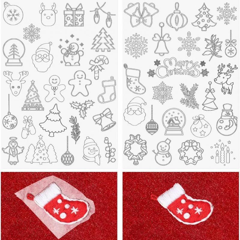 Floral Water-Soluble Non-Woven Fabric Adhesive Embroidery Stabilizer (2 Sheets)
