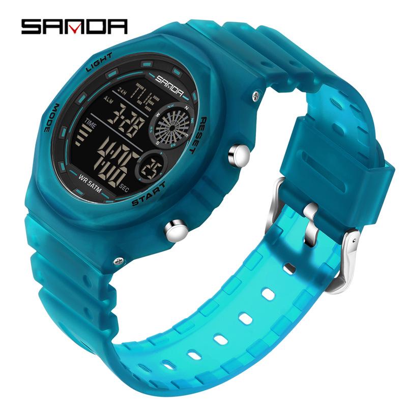Sanda Teen Multifunctional Waterproof Sports Watch - Fashionable Simple Design бирюзовый синий