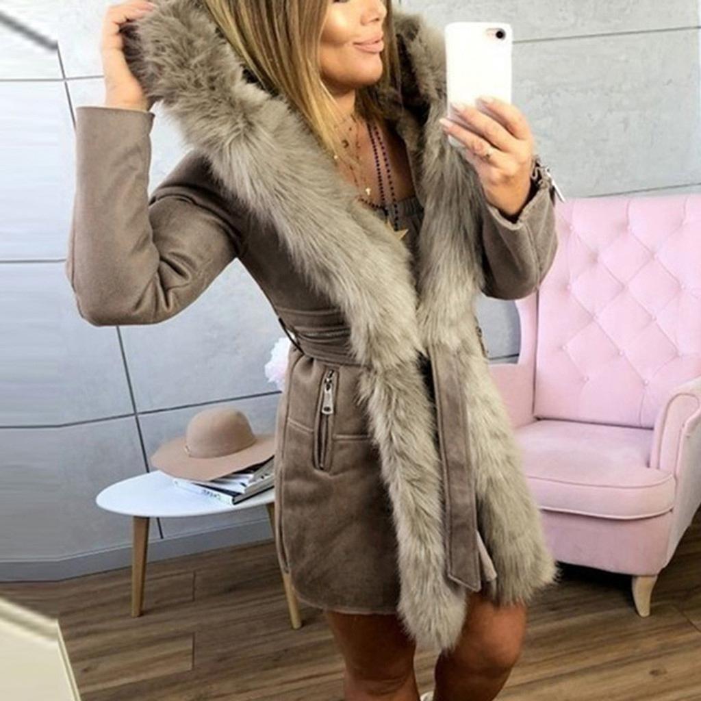 Woman Long Wool Coat Elegant Blend Coats Slim Female  Coat Outerwear Jacket