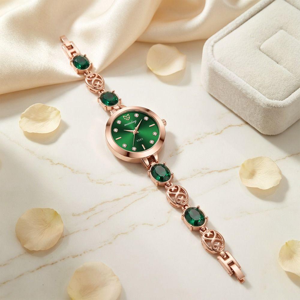 with Adjustable Bracelet Quartz Watches Diamond Studded Watch Strap Women Wristwatch Gift