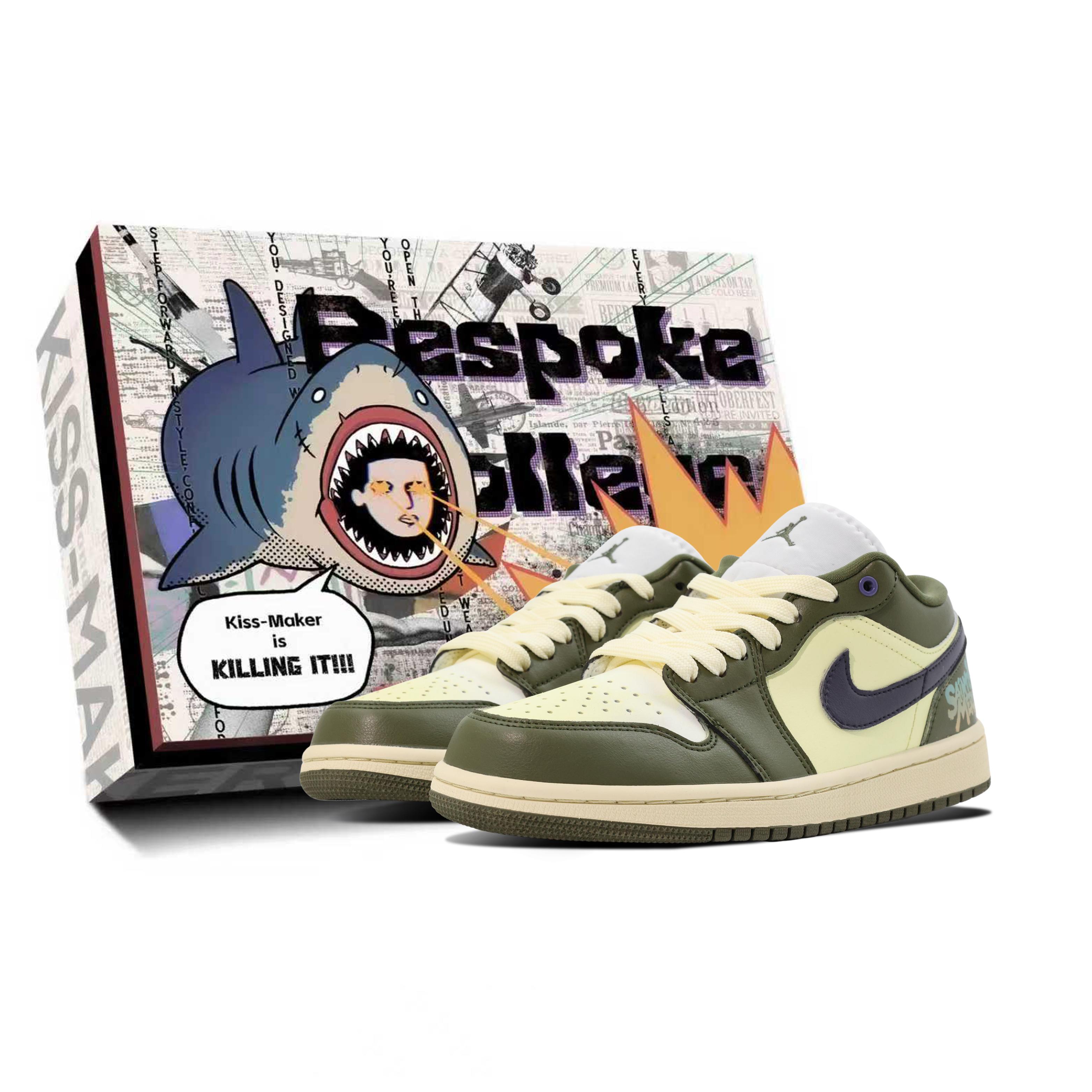 

Jordan Air Jordan 1 Synthetic Leather Versatile Coverage Low top Skateboard Shoes Unisex Green DC0774-122(Team731--box) 36.5