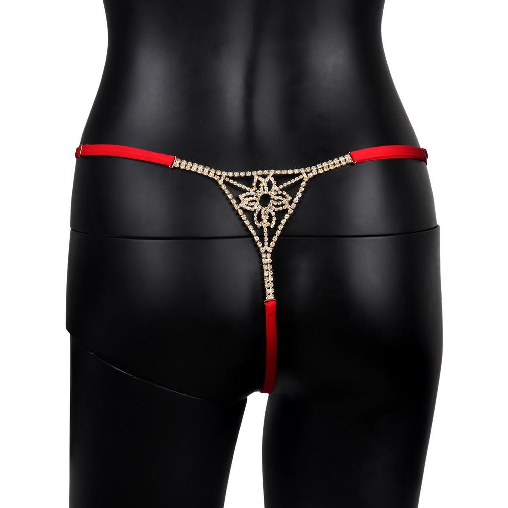 Europäische & Amerikanische Mode Strass Blume Körperkette mit Sexy String für Frauen