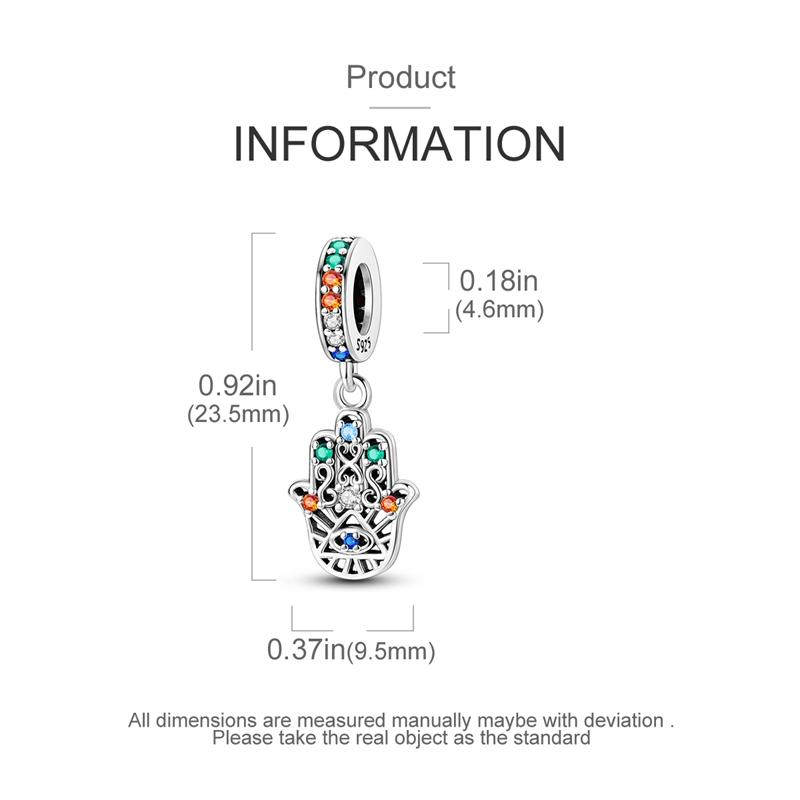 Charms Original Copper Colored Zircon Hand Pendant Beads Fit Bracelet Women Jewelry Diy Fine Gift Accessory