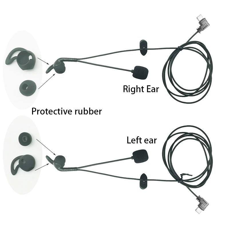 Type-C Plug Interface In-Ear Referee Headset Suitable For EJEAS V6 Pro+ /V4 Plus Motorcycle Helmet Bluetooth Intercom Headset