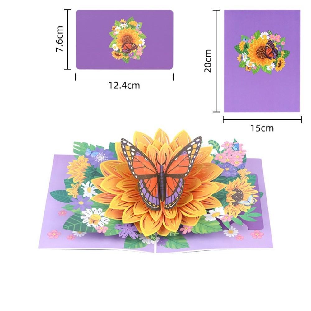 New 3D Pop Up Card Anniversary Card Butterfly Flower Post Card Best Wishes Beautiful Birthday Cards Birthday Gift