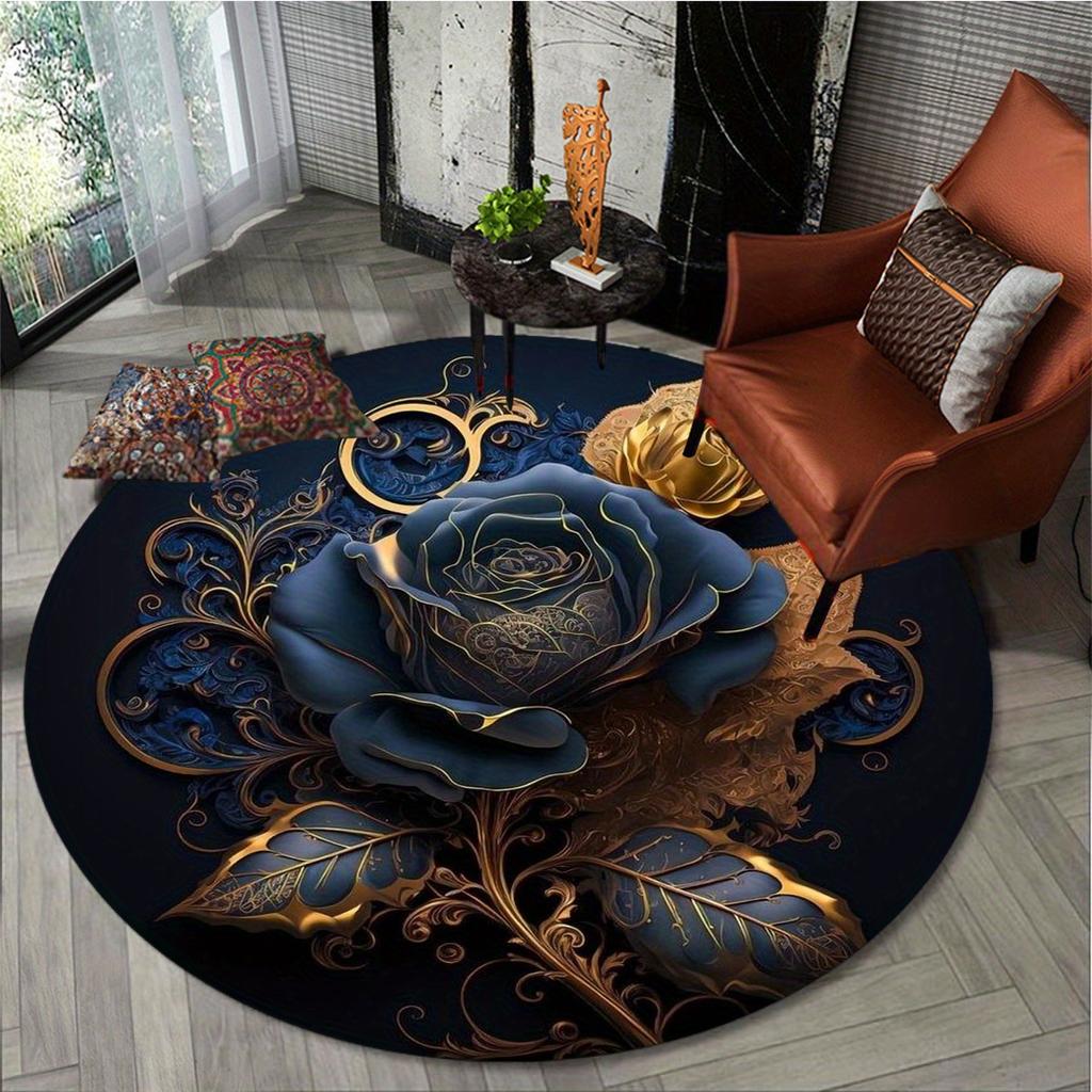 1Pcs Flower Round Rug Area Rug Flower Round Carpets For Living Room Bedroom Chair Carpets Home Decor Gifts