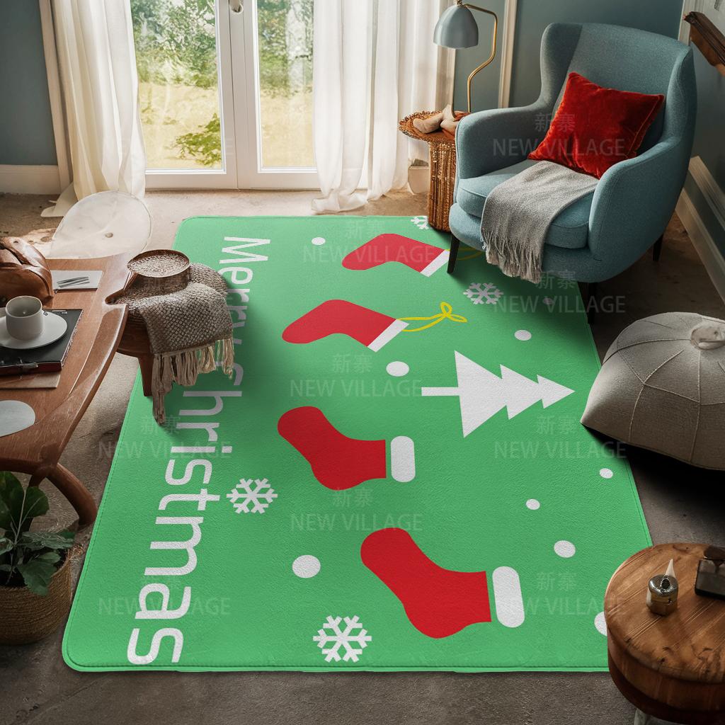 House Entrance Carpet Home Door Mat Living Room Bath Foot Bathroom Non-slip Water Absorption Rugs Bath Merry Christmas Winter