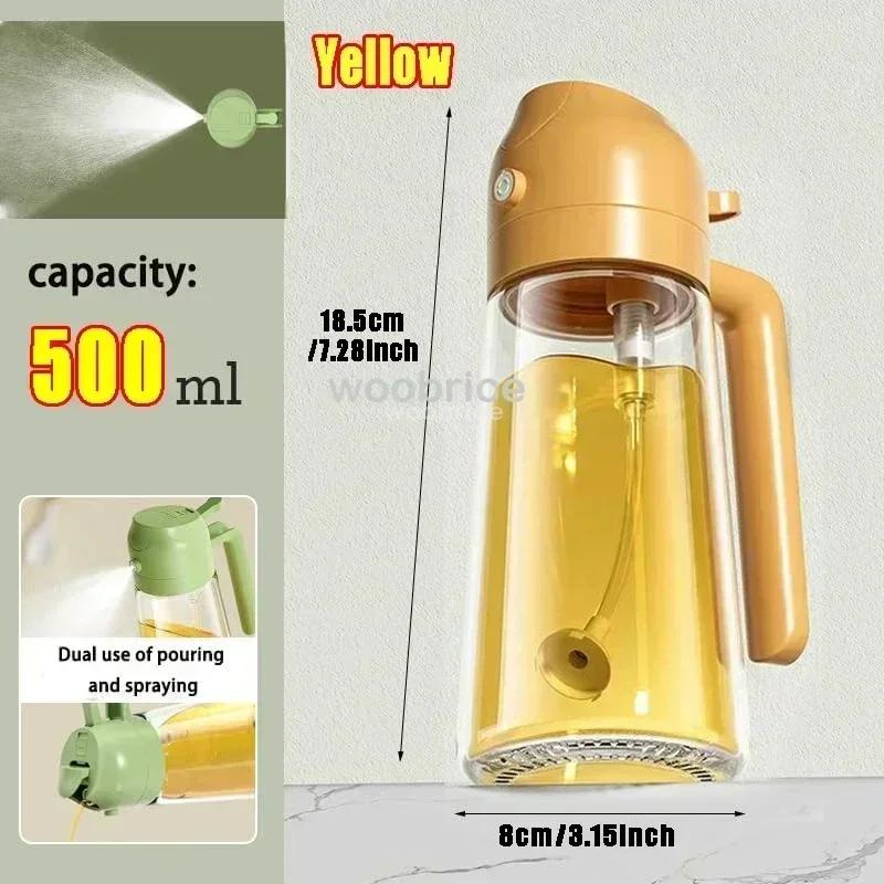 Bottiglia in Vetro a Doppio Uso per Olio Spruzzatore da Cucina Bottiglia Spruzzatrice per Oli da Cucina Lattina Spray per Oli da Cucina Bottiglia Spruzzatrice per Olio a Prova di Perdite Domestica