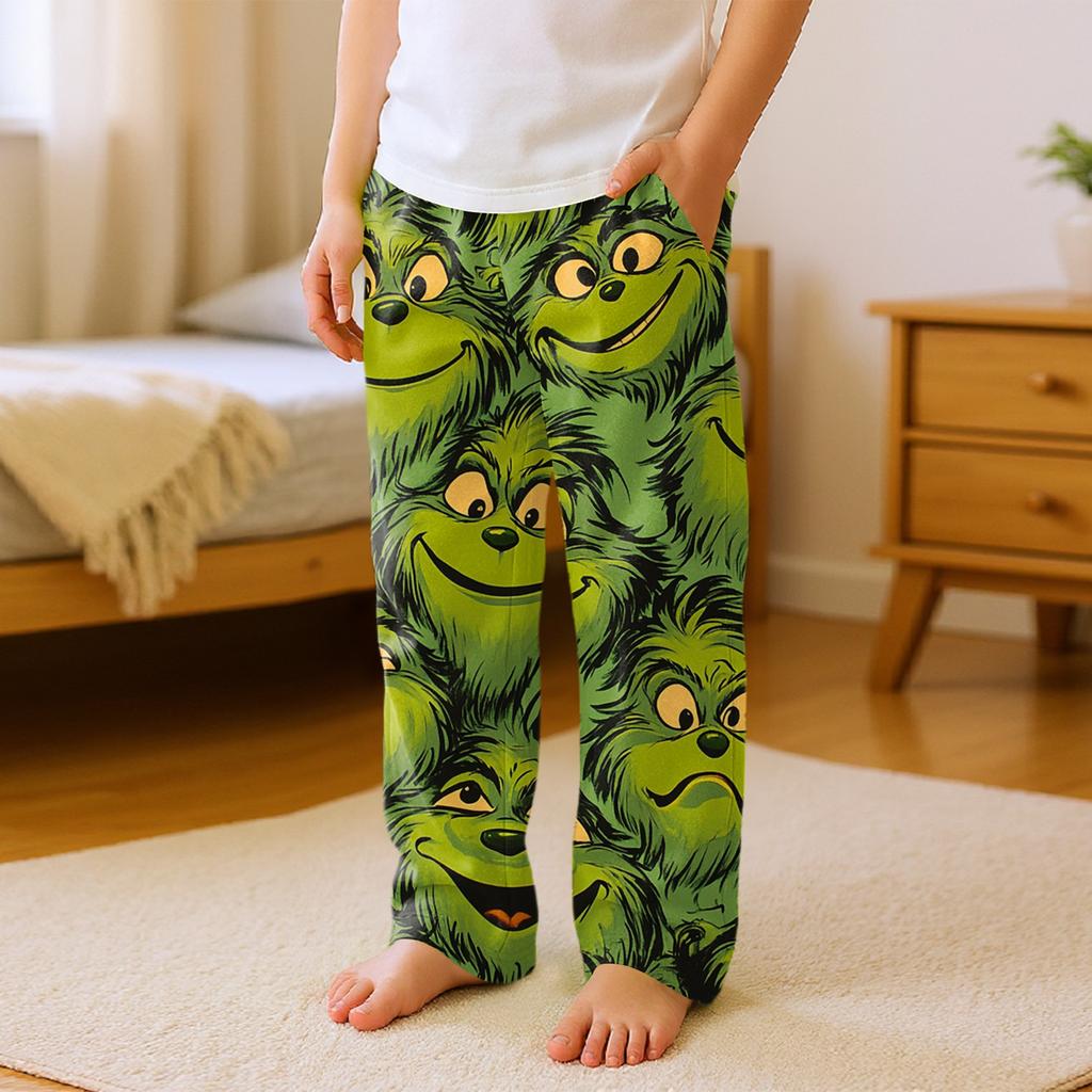 Kinder Vielseitige Weihnachten Druck Tasche Plüsch Lässige Hose Schlafhose Haushose