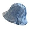Retro Wash Cowboy Hat for Women Korean Style Fisherman Hat Big Head Circumference Showing Face Small Basin Hat Versatile Bucket Hat