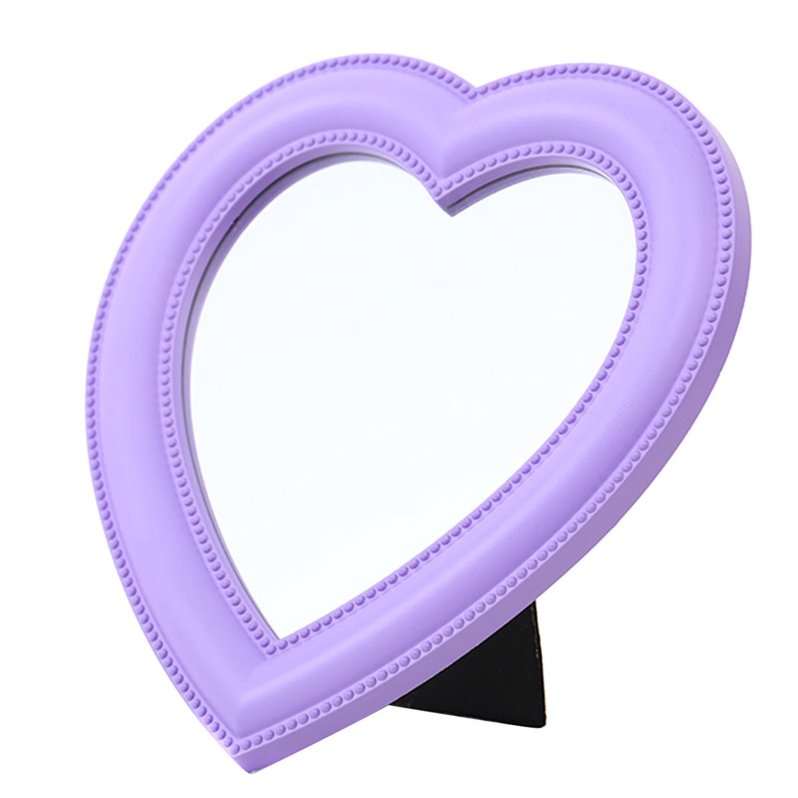 

Зеркало для макияжа в форме сердца, настольное косметическое зеркало, настенное зеркало, студенческое зеркало для общежития, украшение для дома, спальни, ванной комнаты B фиолетовый