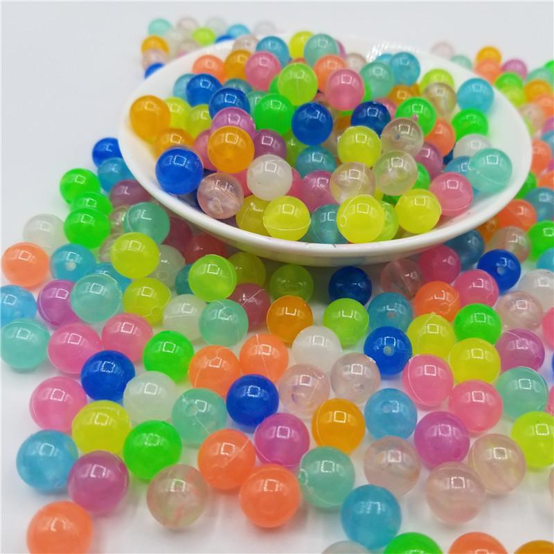 6mm 100 Stück/Los Starke Leuchtperlen Leuchten im Dunkeln Fischerei Lose Abstandshalter Perlen für Schmuck Markierung DIY Halskette Armband