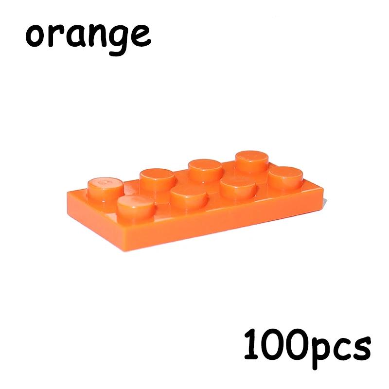 100PCS Size 2x4 Dot Plate 3020 MOC Assemble Particles DIY Building Blocks 2*4 Figures Bricks Educational Creative Toy for Kid