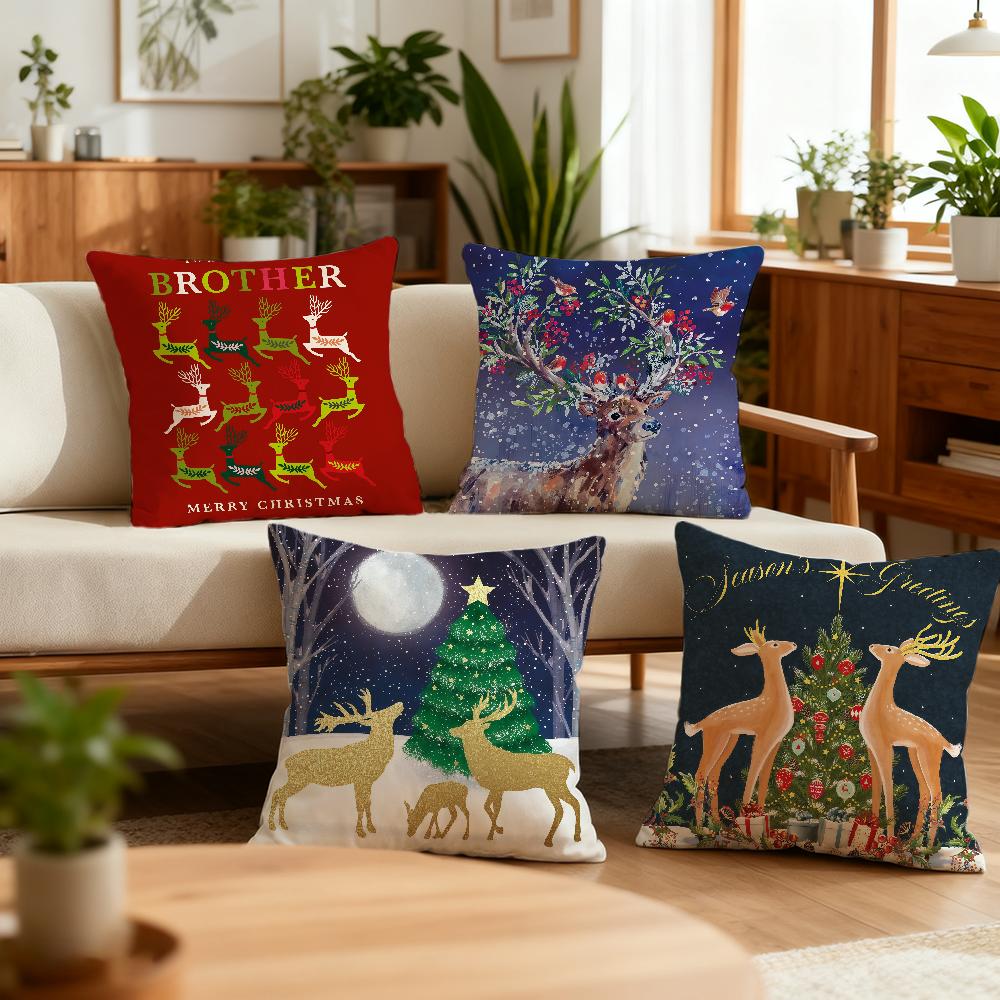 Christmas Animals Snow Cushion Cover Best Home Office Coffee Pillow Sofa Printing Decoration Room Shop Car Nordic Simplicity Hit