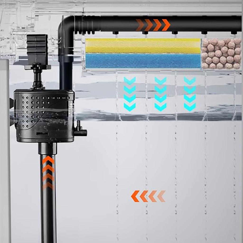 3in1 Fishtanks Filter Aquarium Submersible Filter Efficient Water Purification Aquariums Quiet Water Filter Pump