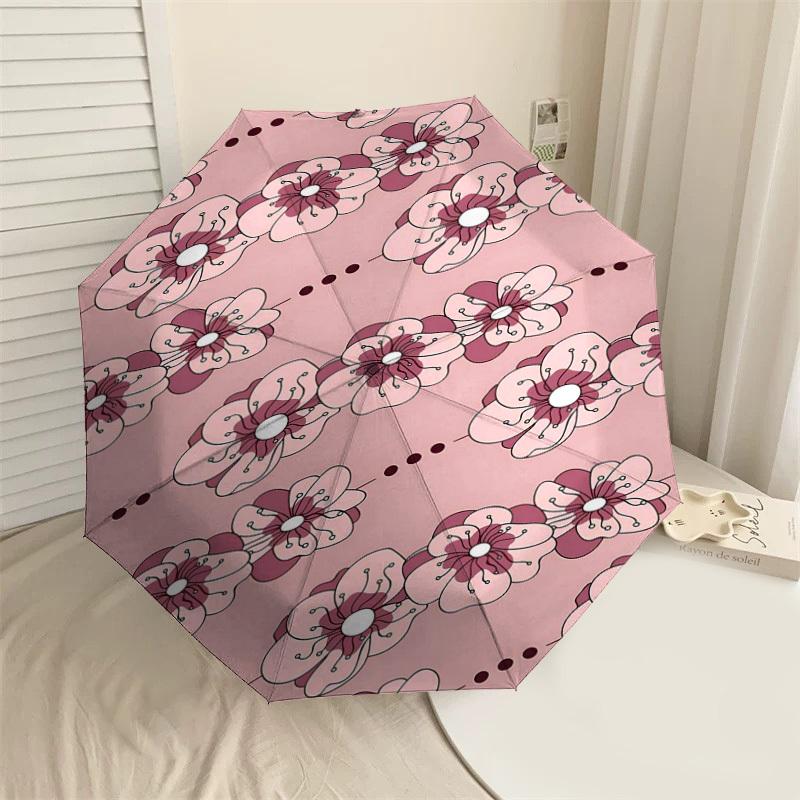 

1PC Floral Pattern Umbrella-8-Rib Reinforced, Automatic Open, Lightweight & Durable, Fashion Accessory for Outdoor-L0351